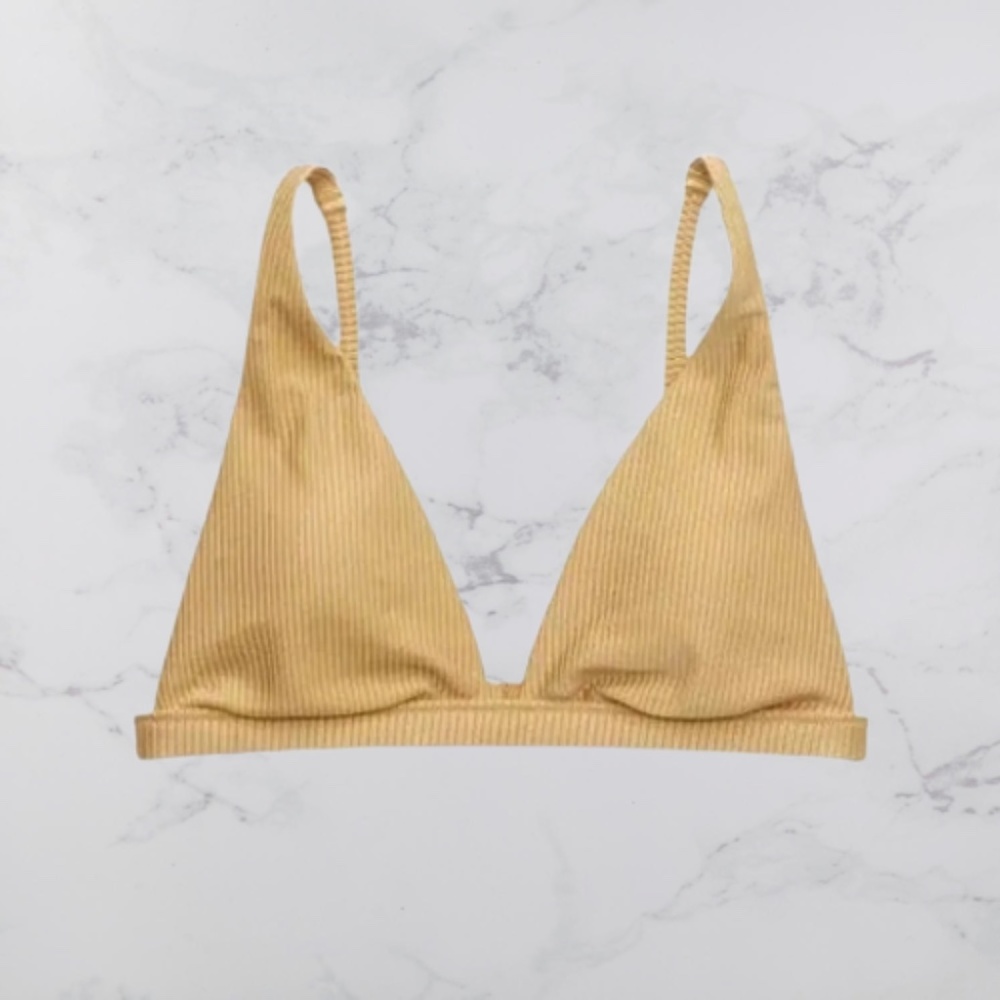**NEW** AERIE RIBBED SHINE TRIANGLE BIKINI TOP
